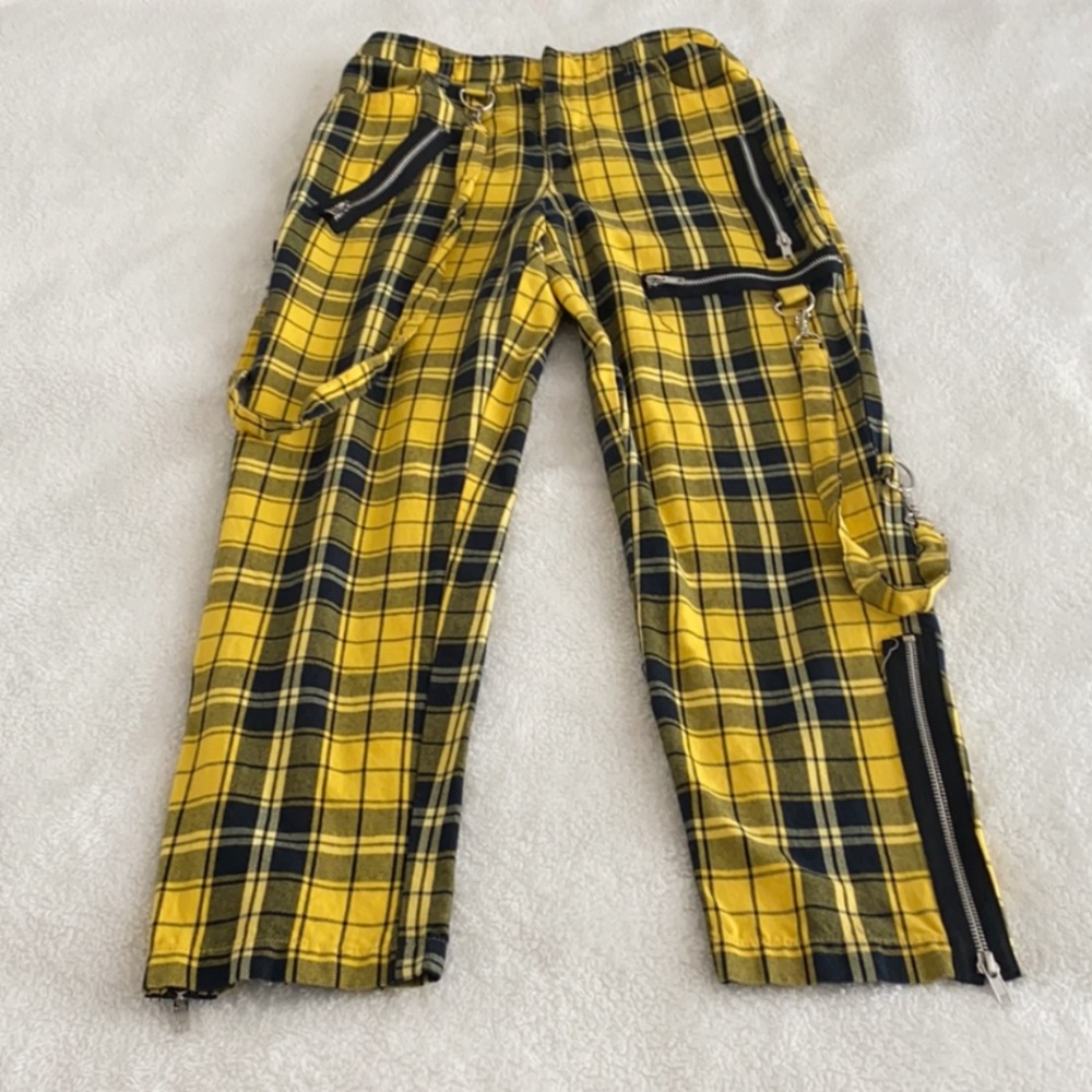 Forever 21 Plaid Print Pants , Yellow/Black